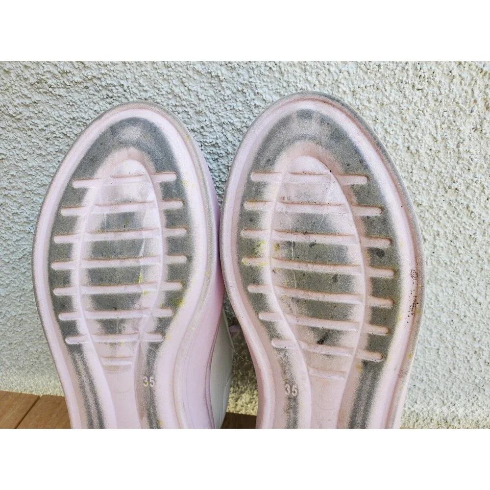 ECCO Flexure T-Cap Sneakers Womens Leather Shoes Off White Pink Size 35 / US 4 - Picture 9 of 12